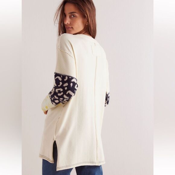 Free People We the Free Tiger Style Cuff Top Tea Combo NWOT - Picture 2 of 6